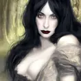 Alluring portrait of a beautiful gothic black haired sorceress in the style of Stefan Kostic, 8k,High Definition,Highly Detailed,Intricate,Half Body,Realistic,Sharp Focus,Fantasy,Elegant