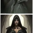 Matte portrait of an Eldern Ring black caped wraith in the style of Stefan Kostic, 8k,Highly Detailed,Intricate,Artstation,Illustration,Sharp Focus,Smooth,Unreal Engine,Volumetric Lighting,Concept Art, by Stanley Artgerm Lau,by Alphonse Mucha,by Greg Rutkowski