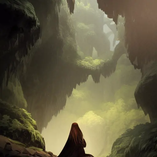 Matte portrait of an Eldern Ring black caped female druid inside an epic cave background in the style of Stefan Kostic, 8k,Highly Detailed,Intricate,Artstation,Illustration,Sharp Focus,Smooth,Unreal Engine,Volumetric Lighting,Concept Art, by Stanley Artgerm Lau,by Alphonse Mucha,by Greg Rutkowski