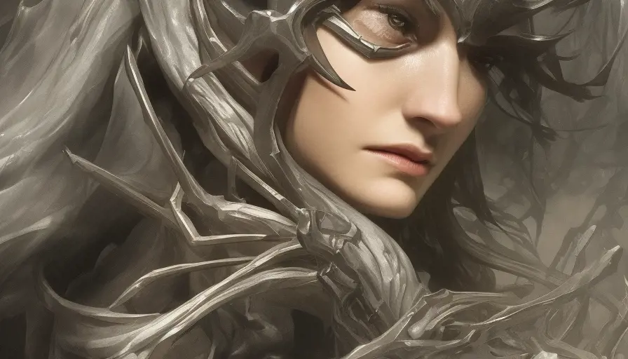 Closeup of an Elden Ring black caped female wraith inside an epic cave in the style of Stefan Kostic, 8k,Highly Detailed,Intricate,Artstation,Illustration,Sharp Focus,Smooth,Unreal Engine,Volumetric Lighting,Concept Art, by Stanley Artgerm Lau,by Alphonse Mucha,by Greg Rutkowski