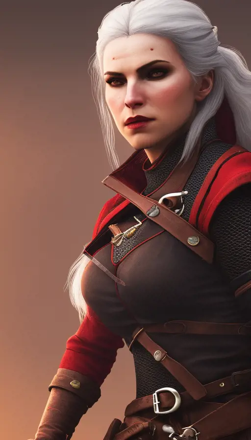 Female rouge assassin in Witcher 3 in the style of Stefan Kostic, 4k,Highly Detailed,Beautiful,Cinematic Lighting,Sharp Focus,Volumetric Lighting,Closeup Portrait,Concept Art