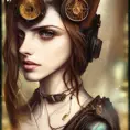 Steampunk portrait of Alexandra Daddario, Highly Detailed,Intricate,Artstation,Beautiful,Digital Painting,Sharp Focus,Concept Art,Elegant