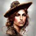 Steampunk portrait of Eva Mendes, Highly Detailed,Intricate,Artstation,Beautiful,Digital Painting,Sharp Focus,Concept Art,Elegant