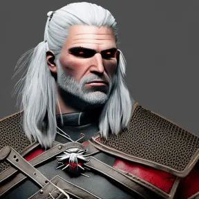 Geralt as a rouge assassin in The Witcher 3 Style, 4k,Highly Detailed,Beautiful,Cinematic Lighting,Sharp Focus,Volumetric Lighting,Closeup Portrait,Concept Art