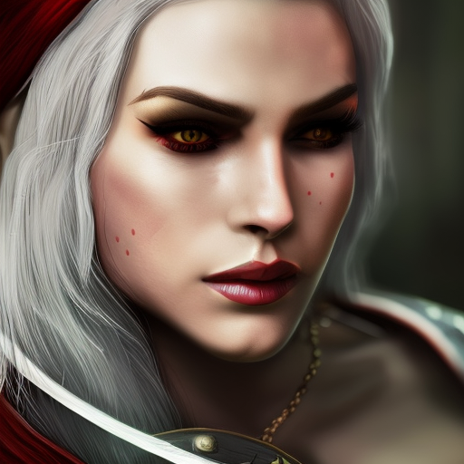 Alluring female rouge assassin in The Witcher 3 Style, 4k,Highly Detailed,Beautiful,Cinematic Lighting,Sharp Focus,Volumetric Lighting,Closeup Portrait,Concept Art