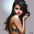 Matte portrait of Selena Gomez with tattoos, 8k, Highly Detailed, Powerful, Artstation, Digital Painting, Photo Realistic, Sharp Focus, Volumetric Lighting, Concept Art, Magical, Alluring by Stanley Artgerm Lau, Alphonse Mucha, Greg Rutkowski