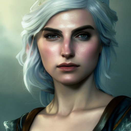 Matte portrait of Ciri from The Witcher 3 with colored tattoos, 8k, Highly Detailed, Powerful, Artstation, Digital Painting, Photo Realistic, Sharp Focus, Grayscale, Volumetric Lighting, Concept Art, Magical, Alluring by Stanley Artgerm Lau, Alphonse Mucha, Greg Rutkowski