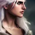 Matte portrait of Ciri from The Witcher 3 with colored tattoos, 4k, Highly Detailed, Powerful, Artstation, Digital Painting, Photo Realistic, Sharp Focus, Grayscale, Volumetric Lighting, Concept Art, Magical, Alluring by Stanley Artgerm Lau, Alphonse Mucha, Greg Rutkowski