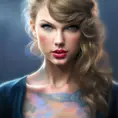 Matte portrait of Taylor Swift with colored tattoos, 4k, Highly Detailed, Powerful, Artstation, Digital Painting, Photo Realistic, Sharp Focus, Grayscale, Volumetric Lighting, Concept Art, Magical, Alluring by Stanley Artgerm Lau, Alphonse Mucha, Greg Rutkowski