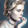 Matte portrait of Grace Kelly with colored tattoos, 4k, Highly Detailed, Powerful, Artstation, Digital Painting, Photo Realistic, Sharp Focus, Grayscale, Volumetric Lighting, Concept Art, Magical, Alluring by Stanley Artgerm Lau, Alphonse Mucha, Greg Rutkowski
