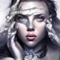 scarlett johansson, colorful painting on grey scale face, powerful, magic, thunders, dramatic lighting, intricate tattoos, wild, highly detailed, digital painting, artstation, concept art, smooth, sharp focus, illustration, art by artgerm and greg rutkowski and alphonse mucha, footage, 4k, Hyper Detailed