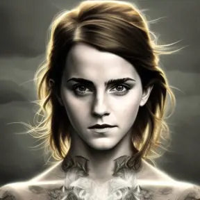 Emma Watson, colorful painting on grey scale face, powerful, magic, thunders, dramatic lighting, intricate tattoos, wild, highly detailed, digital painting, artstation, concept art, smooth, sharp focus, illustration, art by artgerm and greg rutkowski and alphonse mucha, footage, 4k, Hyper Detailed