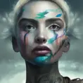 Ana De Armas, colorful painting on grey scale face, powerful, magic, thunders, dramatic lighting, intricate tattoos, wild, highly detailed, digital painting, artstation, concept art, smooth, sharp focus, illustration, art by artgerm and greg rutkowski and alphonse mucha, footage, 4k, Hyper Detailed