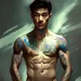 Manny Jacinto, colorful painting on grey scale face, powerful, magic, thunders, dramatic lighting, intricate tattoos, wild, highly detailed, digital painting, artstation, concept art, smooth, sharp focus, illustration, art by artgerm and greg rutkowski and alphonse mucha, footage, 4k, Hyper Detailed