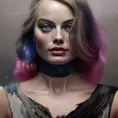 Margot Robbie, colorful painting on grey scale face, powerful, magic, thunders, dramatic lighting, intricate tattoos, wild, highly detailed, digital painting, artstation, concept art, smooth, sharp focus, illustration, art by artgerm and greg rutkowski and alphonse mucha, footage, 4k, Hyper Detailed