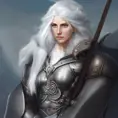 Alluring highly detailed matte portrait of a beautiful white haired paladin girl in the style of Stefan Kostic, 8k, High Definition, Highly Detailed, Intricate, Half Body, Realistic, Sharp Focus, Fantasy, Elegant