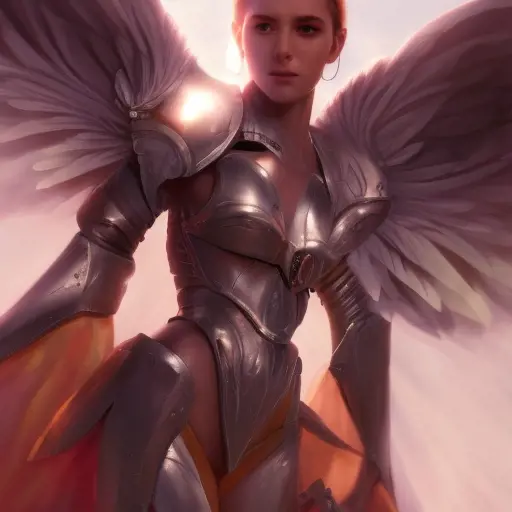 Angel knight girl, 8k, Hyper Detailed, Fractal, Matte Painting, Cinematic Lighting, Sharp Focus, Volumetric Lighting, Concept Art by Stanley Artgerm Lau