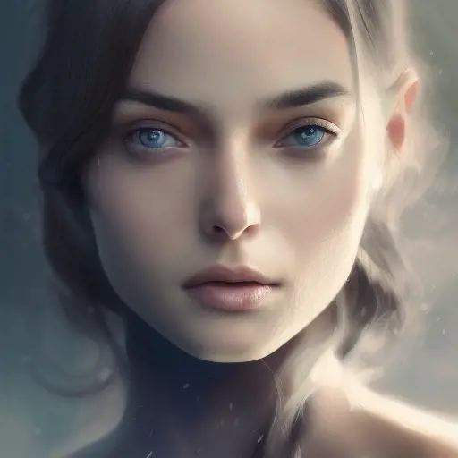 Portrait of a beautiful young woman, symmetrical face and shimmering hair, 8k, Highly Detailed, Intricate, Artstation, Matte Painting, Sharp Focus, Volumetric Lighting, Concept Art by Stanley Artgerm Lau, Greg Rutkowski