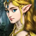 Alluring matte portrait of a beautiful Princess Zelda, 8k, Highly Detailed, Intricate, Half Body, Realistic, Sharp Focus, Volumetric Lighting, Fantasy, Elegant by Alphonse Mucha