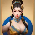 Alluring matte portrait of a beautiful Chun-Li, 8k, Highly Detailed, Intricate, Half Body, Realistic, Sharp Focus, Volumetric Lighting, Fantasy, Elegant by Alphonse Mucha
