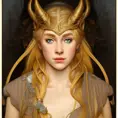 Alluring matte portrait of a beautiful female Norse goddess, 8k, Highly Detailed, Intricate, Half Body, Realistic, Sharp Focus, Volumetric Lighting, Fantasy, Elegant by Alphonse Mucha