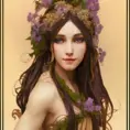 Alluring matte portrait of a beautiful female druid, 8k, Highly Detailed, Intricate, Half Body, Realistic, Sharp Focus, Volumetric Lighting, Fantasy, Elegant by Alphonse Mucha