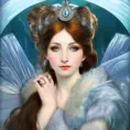 Alluring matte portrait of a beautiful Ice Queen, 8k, Highly Detailed, Intricate, Half Body, Realistic, Sharp Focus, Volumetric Lighting, Fantasy, Elegant by Alphonse Mucha