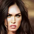 Alluring matte portrait of a beautiful Megan Fox, 8k, Highly Detailed, Intricate, Half Body, Realistic, Sharp Focus, Volumetric Lighting, Fantasy, Elegant by Alphonse Mucha