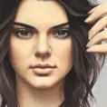 Alluring matte portrait of a beautiful Kendall Jenner, 8k, Highly Detailed, Intricate, Half Body, Realistic, Sharp Focus, Volumetric Lighting, Fantasy, Elegant by Alphonse Mucha