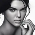 Alluring matte portrait of a beautiful Kendall Jenner, 8k, Highly Detailed, Intricate, Half Body, Realistic, Sharp Focus, Volumetric Lighting, Fantasy, Elegant by Alphonse Mucha