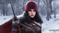 Female rouge assassin in a snowy battlefield in The Witcher 3 Style, 4k, Highly Detailed, Beautiful, Sharp Focus, Volumetric Lighting, Closeup Portrait, Concept Art by Alphonse Mucha