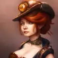 Steampunk portrait of Annie from League of Legends, Highly Detailed, Intricate, Artstation, Beautiful, Digital Painting, Sharp Focus, Concept Art, Elegant
