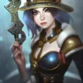 Steampunk portrait of Ashe from League of Legends, Highly Detailed, Intricate, Artstation, Beautiful, Digital Painting, Sharp Focus, Concept Art, Elegant