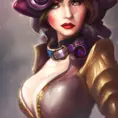 Steampunk portrait of Caitlyn from League of Legends, Highly Detailed, Intricate, Artstation, Beautiful, Digital Painting, Sharp Focus, Concept Art, Elegant
