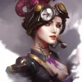 Steampunk portrait of Elise from League of Legends, Highly Detailed, Intricate, Artstation, Beautiful, Digital Painting, Sharp Focus, Concept Art, Elegant