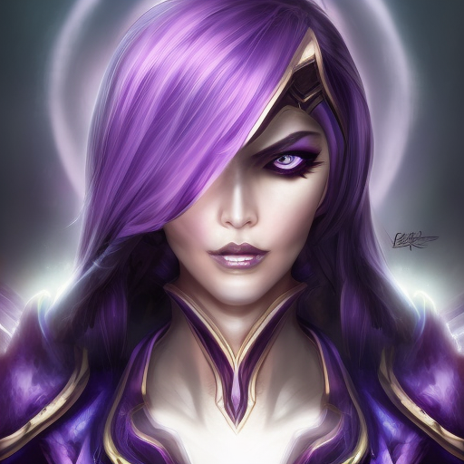 Matte portrait of Kai'sa from League of Legends in Elden Ring style, 8k, High Definition, Highly Detailed, Intricate, Half Body, Realistic, Sharp Focus, Fantasy, Elegant