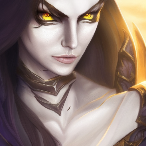 Matte portrait of Morgana from League of Legends in Elden Ring style, 8k, High Definition, Highly Detailed, Intricate, Half Body, Realistic, Sharp Focus, Fantasy, Elegant