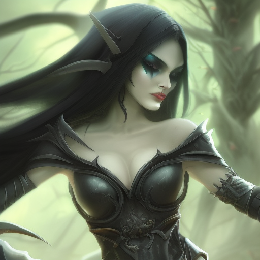 Matte portrait of Morgana from League of Legends in Elden Ring style, 8k, High Definition, Highly Detailed, Intricate, Half Body, Realistic, Sharp Focus, Fantasy, Elegant