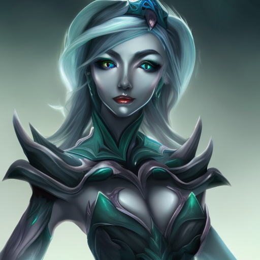 Matte portrait of Lissandra from League of Legends in Elden Ring style, 8k, High Definition, Highly Detailed, Intricate, Half Body, Realistic, Sharp Focus, Fantasy, Elegant