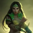Alluring matte portrait of a beautiful Akali in the style of Stefan Kostic, 8k, High Definition, Highly Detailed, Intricate, Half Body, Realistic, Sharp Focus, Fantasy, Elegant