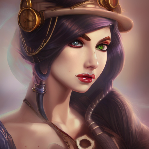 Steampunk portrait of Janna from League of Legends, Highly Detailed, Intricate, Artstation, Beautiful, Digital Painting, Sharp Focus, Concept Art, Elegant