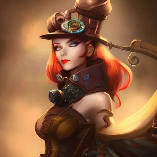 Steampunk portrait of Kalita from League of Legends, Highly Detailed, Intricate, Artstation, Beautiful, Digital Painting, Sharp Focus, Concept Art, Elegant