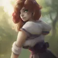 Alluring matte portrait of a beautiful Annie from League of Legends in the style of Stefan Kostic, 8k, High Definition, Highly Detailed, Intricate, Half Body, Realistic, Sharp Focus, Fantasy, Elegant