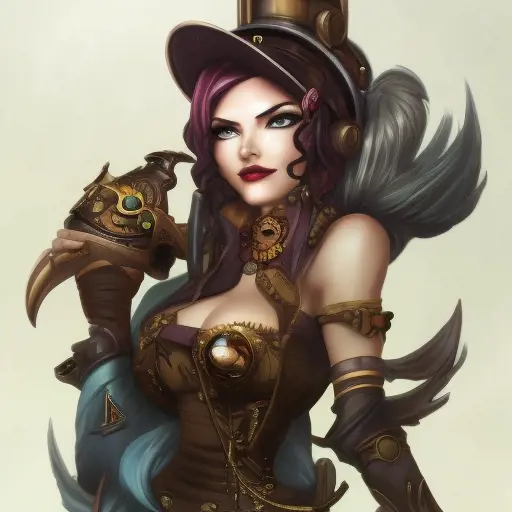 Steampunk portrait of Karma from League of Legends, Highly Detailed, Intricate, Artstation, Beautiful, Digital Painting, Sharp Focus, Concept Art, Elegant