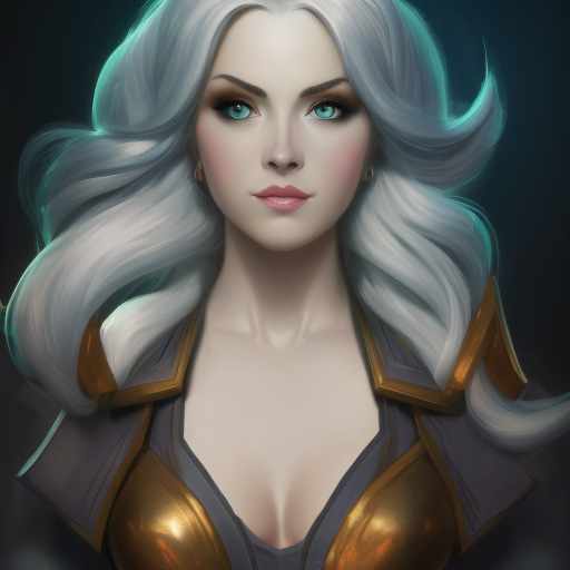 Alluring matte portrait of a beautiful Camille from League of Legends, 8k, Highly Detailed, Intricate, Half Body, Realistic, Sharp Focus, Volumetric Lighting, Fantasy, Elegant by Alphonse Mucha