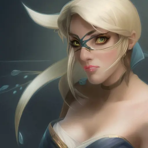 Alluring matte portrait of a beautiful Camille from League of Legends, 8k, Highly Detailed, Intricate, Half Body, Realistic, Sharp Focus, Volumetric Lighting, Fantasy, Elegant by Alphonse Mucha