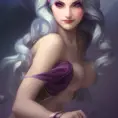 Alluring matte portrait of a beautiful Diana from League of Legends, 8k, Highly Detailed, Intricate, Half Body, Realistic, Sharp Focus, Volumetric Lighting, Fantasy, Elegant by Alphonse Mucha