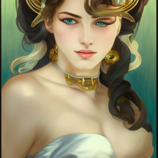 Alluring matte portrait of a beautiful Diana from League of Legends, 8k, Highly Detailed, Intricate, Half Body, Realistic, Sharp Focus, Volumetric Lighting, Fantasy, Elegant by Alphonse Mucha