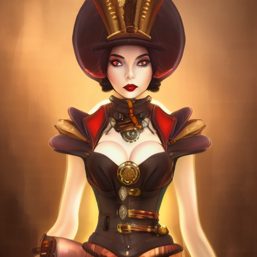 Steampunk portrait of Leblanc from League of Legends, Highly Detailed, Intricate, Artstation, Beautiful, Digital Painting, Sharp Focus, Concept Art, Elegant