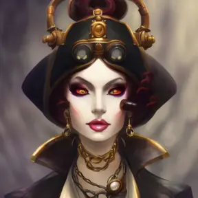 Steampunk portrait of Leblanc from League of Legends, Highly Detailed, Intricate, Artstation, Beautiful, Digital Painting, Sharp Focus, Concept Art, Elegant